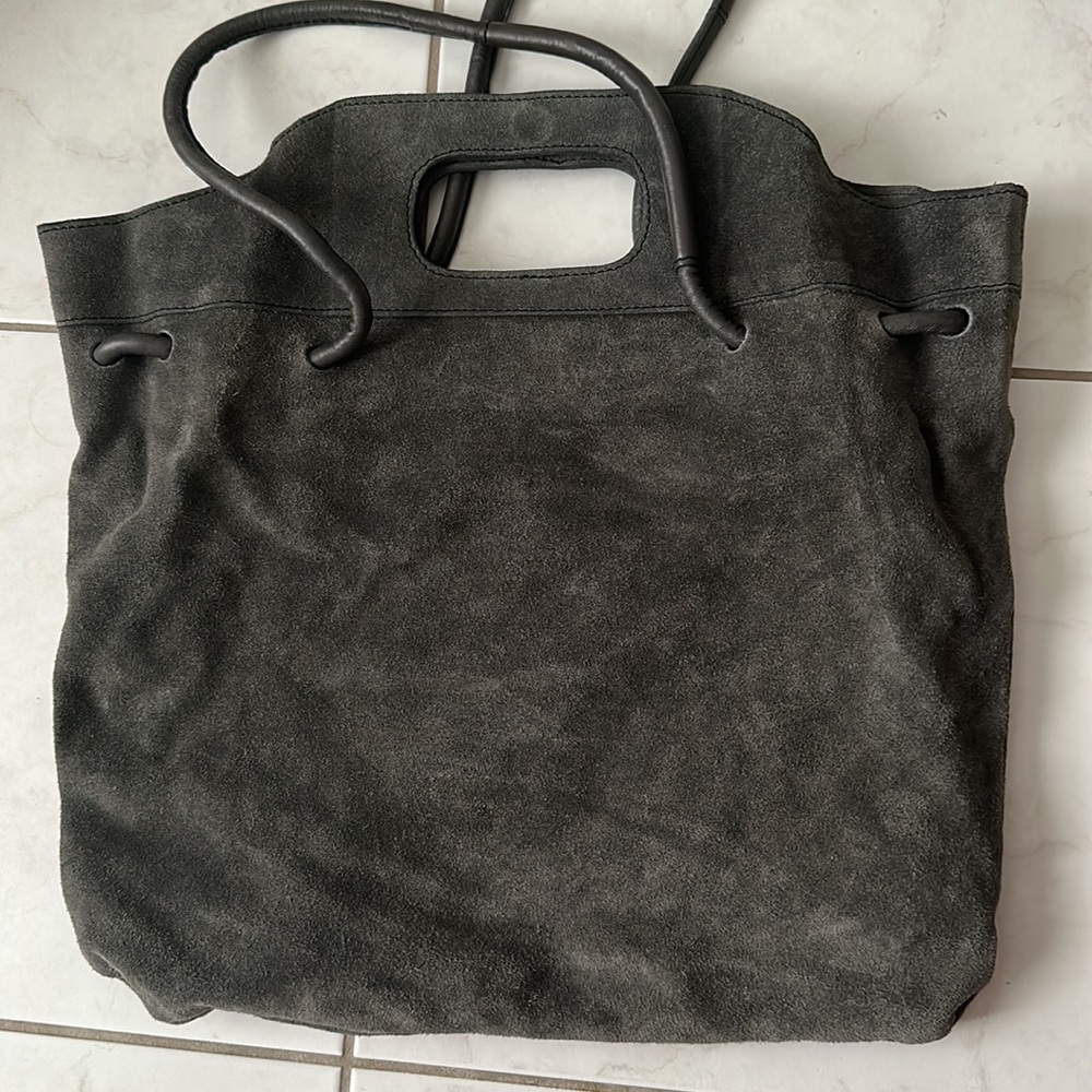 Gray suede free people hobo shoulder bag - Picture 7 of 9